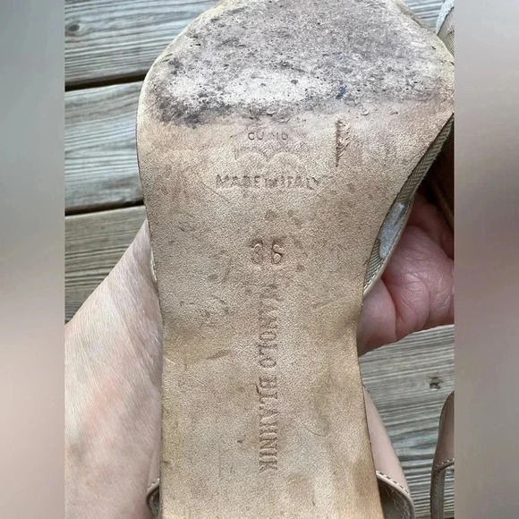 Manolo Blahnik Slingback Heels Handmade in Italy Sz 36 / 6 - Picture 12 of 14